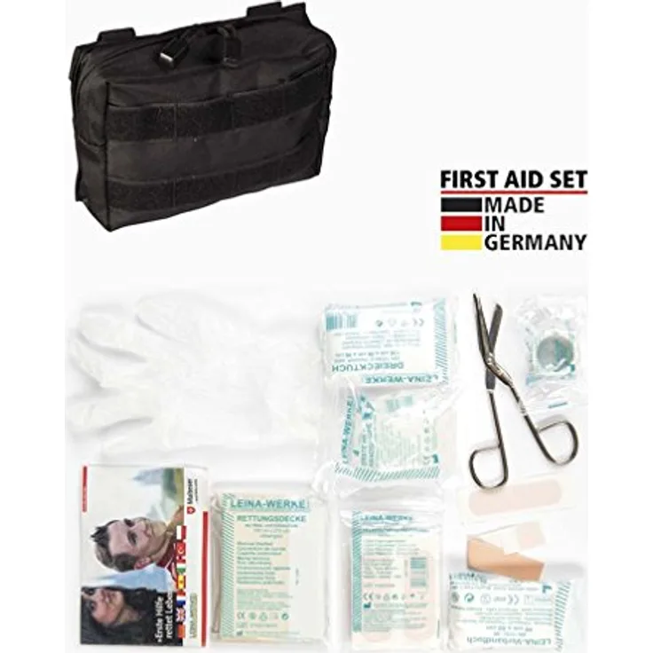 Mil-Tec Unisex – Erwachsene Leina PRO.25 Erste-Hilfe-Paket, Schwarz, Einheitsgröße
