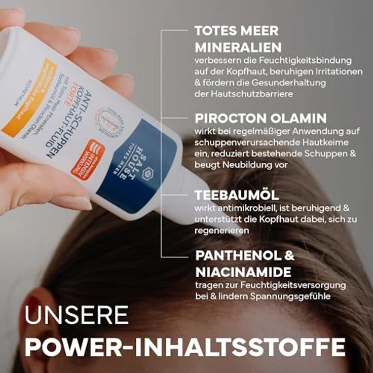 Salthouse Totes Meer Therapie Anti-Schuppen Kopfhaut-Fluid Forte, 75ml mit Mineralien und Teebaumöl zur intensiven Pflege und Feuchtigkeitsbindung – Bild 3