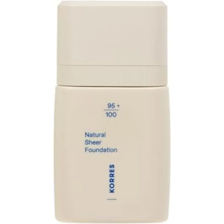 KORRES Natural Sheer Foundation Light 01, leichtes Make-up mit natürlichem Finish und Glow-Effekt, vegan, 30 ml