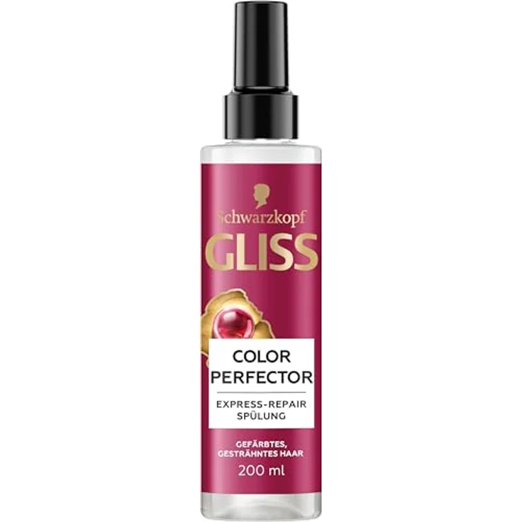 Gliss Kur Express-Repair-Spülung Color Perfector, 200ml, Hitzeschutz bis 230°C, Hyaluron-Komplex & Cranberry-Extrakt, Farbschutz bis 13 Wochen – Bild 1