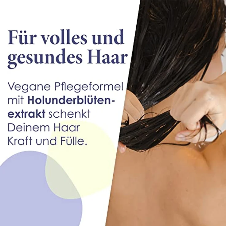 Jean & Len Volumen Shampoo Holunder & Jasmin, für kraftloses und feines Haar, verleiht Volumen, fruchtig-blumiger Duft, ohne Parabene und Silikone, vegan, 300 ml – Bild 3