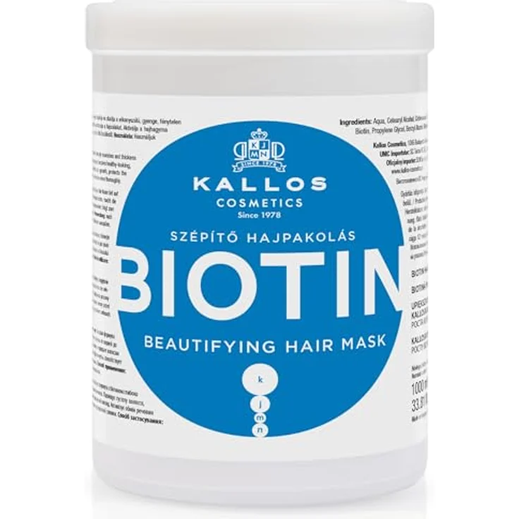 Kallos Cosmetics Biotin Maske Für Schnelleren Haarwuchs 1000 ml – Bild 2