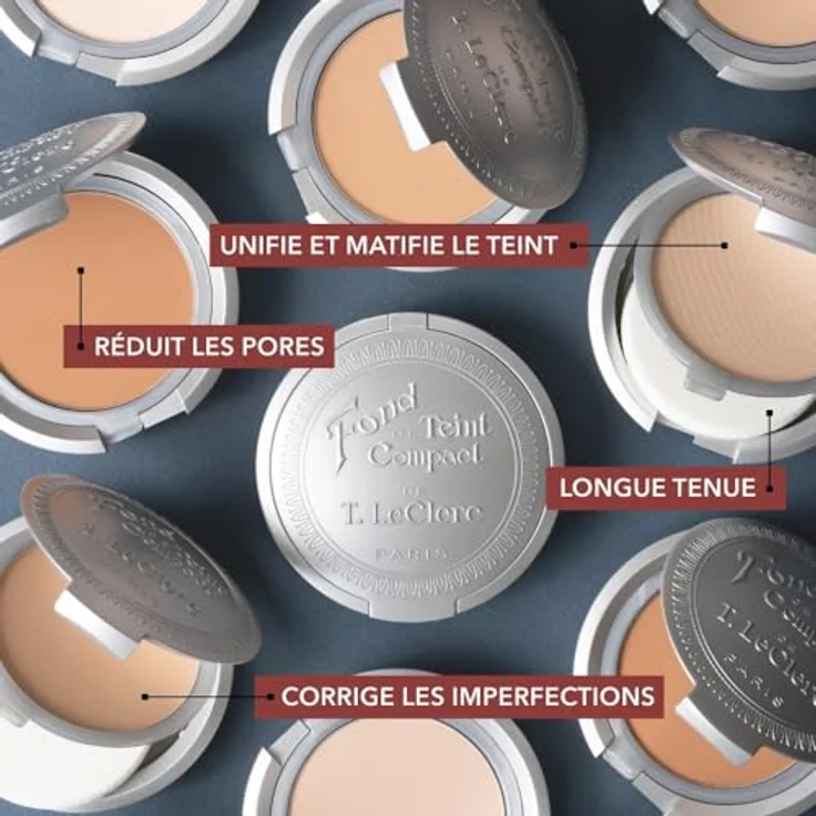 T.LeClerc Foundation Compact Puder 02 Hafer, 8 g – 2-in-1-Grundierung mit langer Haltbarkeit – mattiert den Teint – Vegan – 98 % Inhaltsstoffe natürlichen Ursprungs – Bild 2