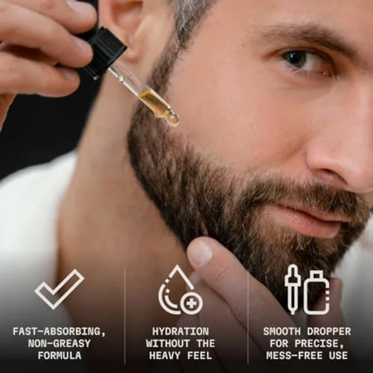 Striking Viking Bartöl Bergamot Thunder, 60 ml, wachstumsfördernd mit natürlichen Argan- & Jojobaölen, spendet Feuchtigkeit und reduziert Juckreiz – Bild 5