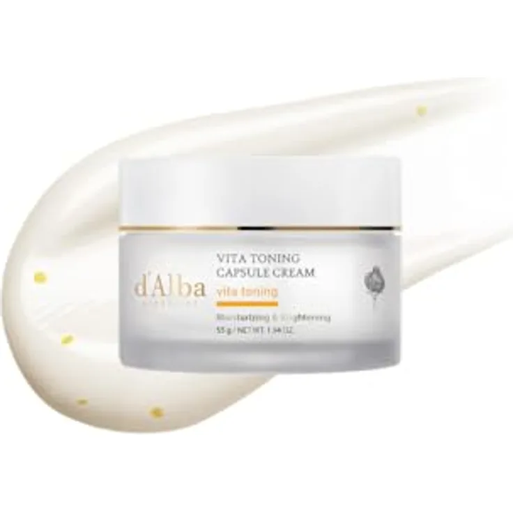 d'Alba Vita Toning Capsule Cream, tiefenwirksame feuchtigkeitsspendende Gesichtscreme mit Niacinamid und Ceramiden, 55 g