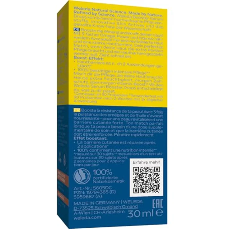 Weleda Extra Rich Omega Serum Drops, Feuchtigkeitsserum mit pflanzlichen Ölen, 30 ml für anspruchsvolle, trockene Haut – Bild 2