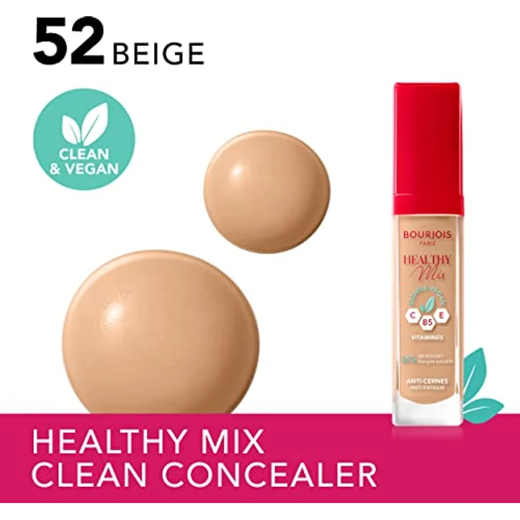 Bourjois Healthy Mix Corrector Beige 52 6 ml, Concealer mit Vitaminen für natürlichen Effekt und 24h Feuchtigkeitsversorgung – Bild 4