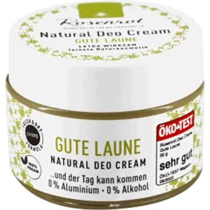 Rosenrot Naturkosmetik Deo Creme Gute Laune, 0% Aluminium, 0% Alkohol, vegan, COSMOS ORGANIC zertifiziert