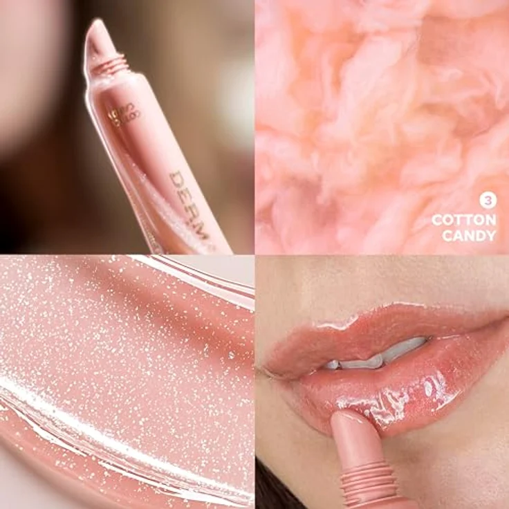 Dermacol Lip Treat Hydratisierendes Lipgloss Farbton 3 Cotton Candy, 10 ml, mit intensiv pflegender Hyaluronsäure für glänzende und glatte Lippen – Bild 2