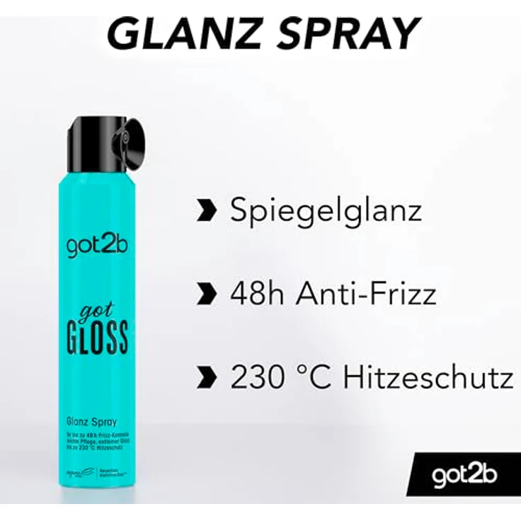 got2b gotGloss Glanz Spray (200 ml), Hitzeschutz Spray für bis zu 48 h Frizz-Kontrolle und ultimativen Glanz, vegan – Bild 4