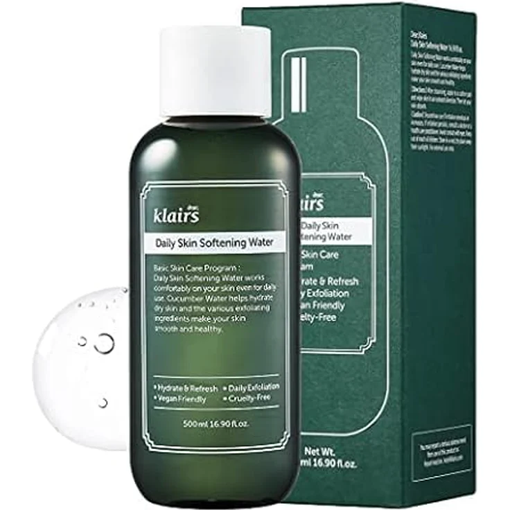Klairs DAILY SKIN Softening Water 500 ml, sanftes Gesichtswasser für optimale Hautfeuchtigkeit – Bild 2