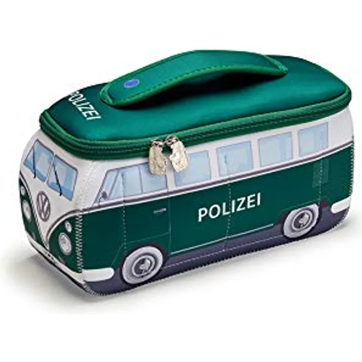 Volkswagen 1H1087317 Kulturtasche Bulli Polizeiwagen Waschtasche Neopren, grün