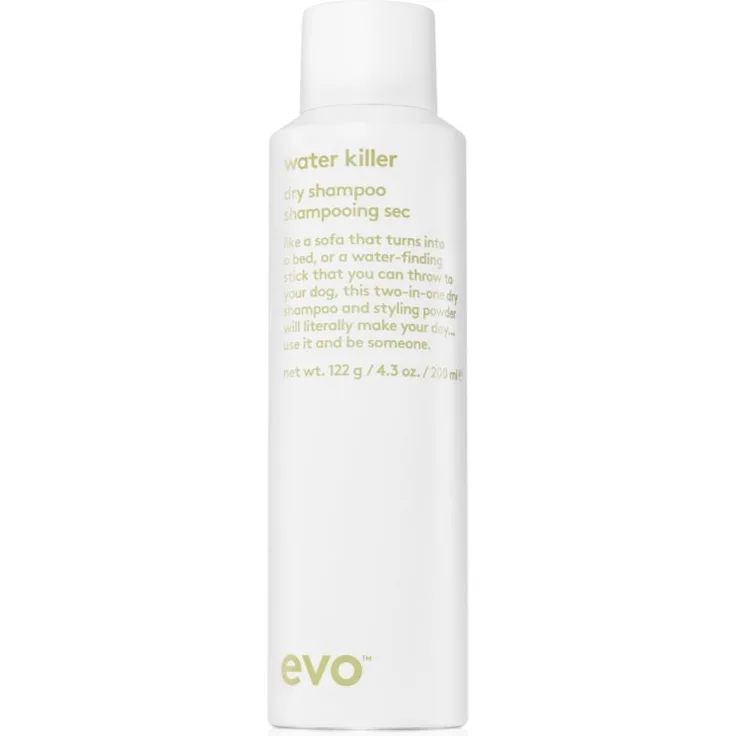 EVO Style Water Killer, Trockenshampoo 200 ml, absorbiert überschüssiges Fett, verleiht Volumen und angenehmen Duft