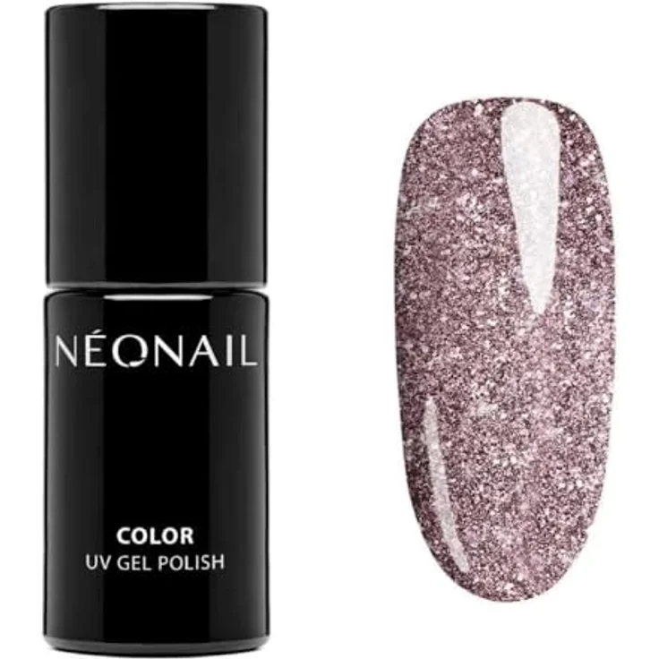 NÉONAIL UV Nagellack Shine The Moments, 7,2 ml, rosa Glitzer, hochpigmentiert, langanhaltend bis zu 21 Tage, für Gel-Nägel und Nageldesign – Bild 1