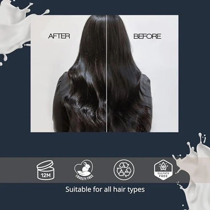 Morfose Milk Keratin Hair Shampoo 1000ml, mit Milch-, Keratin- und Argininproteinen, nährend, feuchtigkeitsspendend, reparierend – Bild 5
