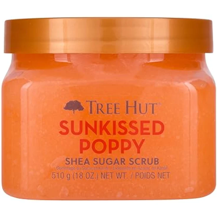 Tree Hut Sunkissed Poppy Shea Sugar Scrub 510.3 g Ultra Hydrating and Peeling Body Scrub, White Lily Scent – Bild 1