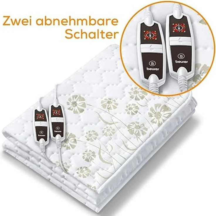 Beurer UB 68 XXL Doppel-Wärmeunterbett, 2 separate Temperaturzonen, Sicherheitssystem, Timerfunktion, 150 x 160 cm – Bild 4