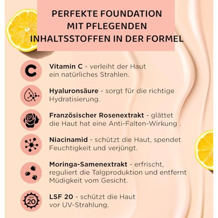 Eveline Cosmetics Wonder Match Lumi, feuchtigkeitsspendendes Make-up mit glättender Wirkung, SPF 20, Farbton 15 Natural Neutral, 30 ml – Bild 5