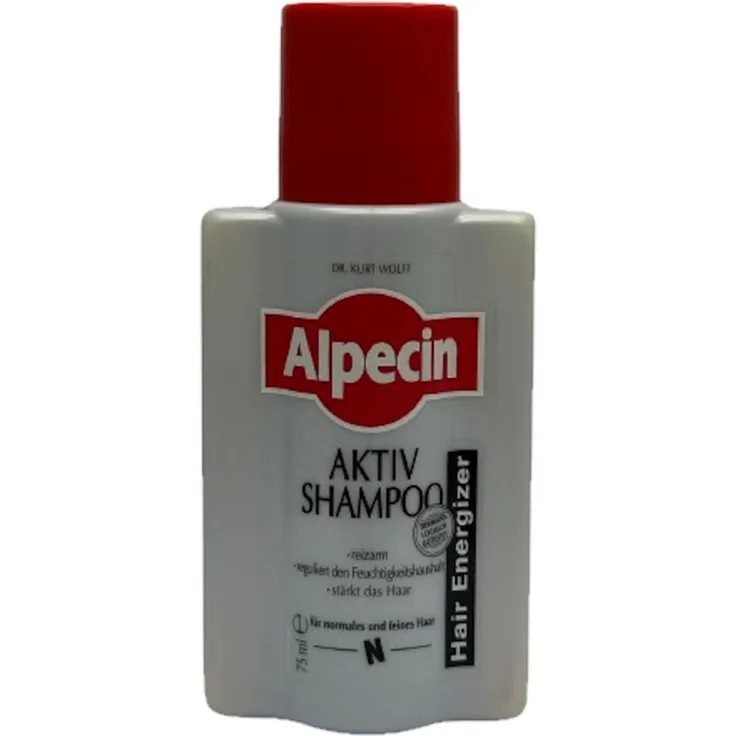Alpecin Aktiv Shampoo reizarm, Hair Energizer für feines & normales Haar, 75 ml