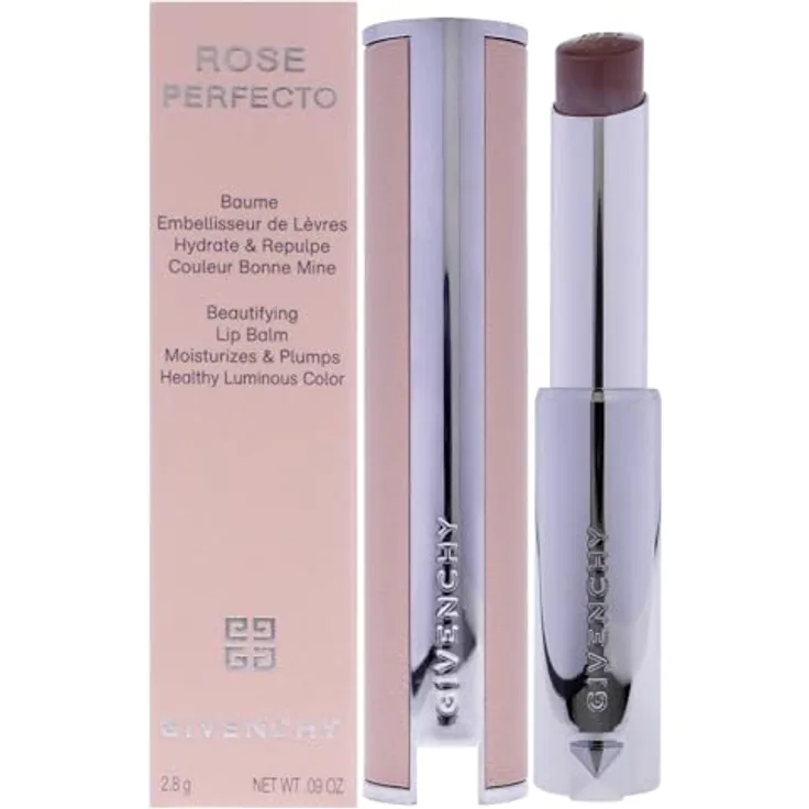 GIVENCHY Le Rose Perfecto Lippenbalsam, 2,8 g, intensive Pflege mit Rosenöl und Hyaluronsäure, sanfter Beige-Rosa Farbton