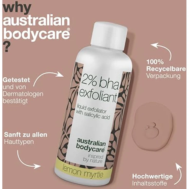 Australian Bodycare Tea Tree Oil Lemon Myrtle, sanftes Peeling-Tonikum für fettige und Mischhaut, 55 ml, entfernt Hautunreinheiten und verfeinert die Poren – Bild 4