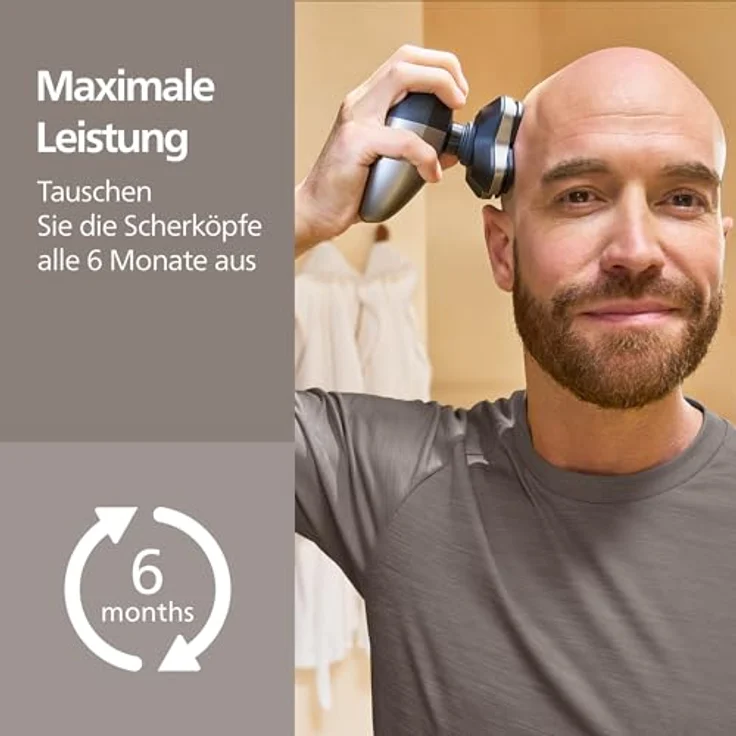 Philips HS740 Blade Refill HS740/15, Elektrische Ersatz-Scherköpfe, 4er Pack, Silber, schwedischer Edelstahl, selbstschärfend, für Philips Head Shaver Pro Serien 5000/7000/9000 – Bild 6