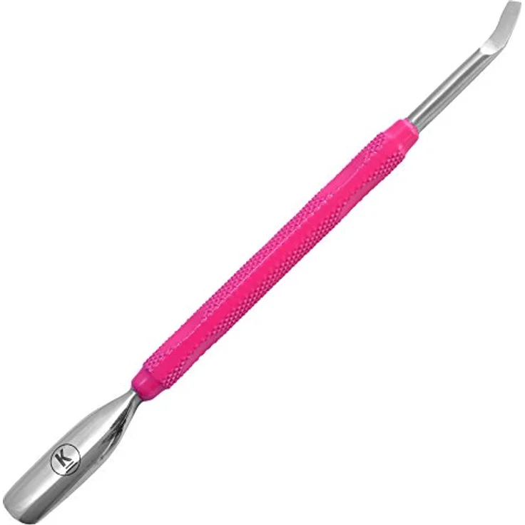 K-Pro Nagelhautschieber und Nagelreiniger mit Löffel aus Edelstahl - Pro Pusher (Pink) – Bild 1