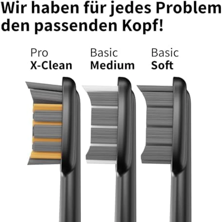 Zahnheld Bürstenköpfe Pro X-Clean Whitening elektrische Schall Zahnbürste X-Borsten schwarz 3 Stück – Bild 7