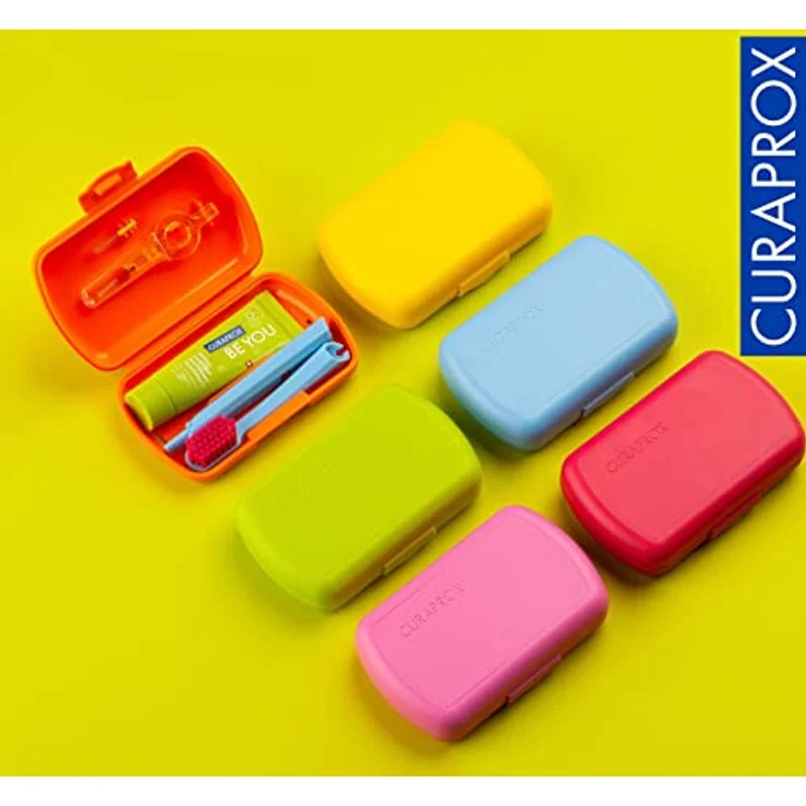 Curaprox Travel Set, Kosmetik-Reiseset für Zähne, Zunge und Zahnfleisch, orange, mit Zahnbürste und Zahnpasta 10 ml – Bild 6