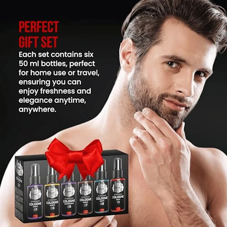 The Shave Factory Luxus Aftershave-Kölnischwasser Geschenkset Set 2, 6 x 50ml, mit beruhigenden und erfrischenden Noten, elegante Geschenkbox – Bild 2