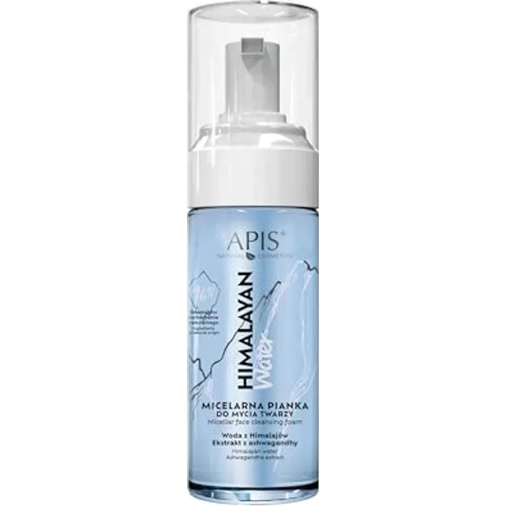 Apis Natural Cosmetics APIS, Micellarer Gesichtsschaum mit Himalaya-Wasser und Ashwagandha, Feuchtigkeitsspendend, Entspannend, Regenerierend, 150ml