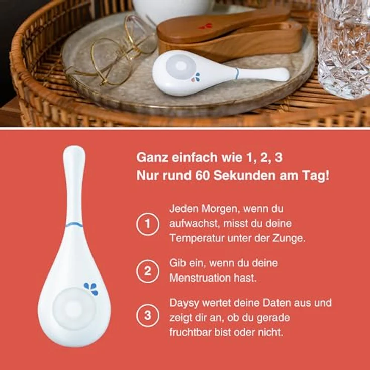 Daysy Zykluscomputer, hormonfrei & über 99% genau, NFP - Fruchtbarkeitstracker zur Zyklusbeobachtung - Preisvergleich – Bild 4