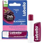 Labello Blackberry Shine Lippenpflegestift, 4,8 g, mit zartrotem Glanz, 24h Feuchtigkeit, Sheabutter und Brombeeraroma