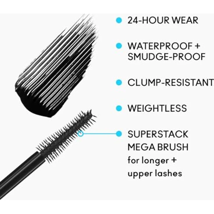 MAC Cosmetics M·A·CStack Waterproof Mascara, Wasserbeständige Wimperntusche für mehr Volumen, Farbton Black Stack, 12 ml – Bild 2