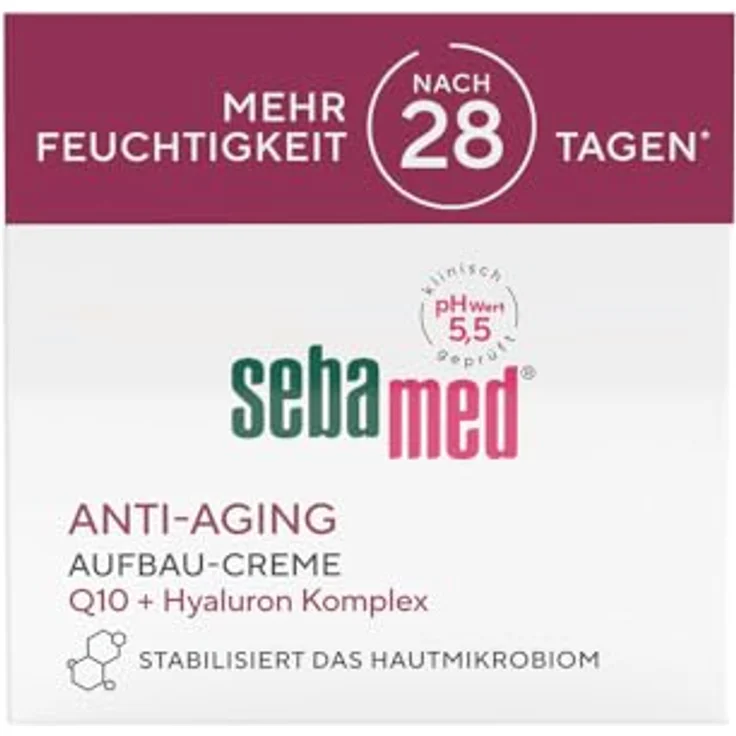 Sebamed Anti-Aging Aufbau-Creme für Männer und Frauen, Tagescreme, Anti-Falten-Creme, mindert Faltentiefe, Q10 und Hyaluron Komplex, 50 ml – Bild 1