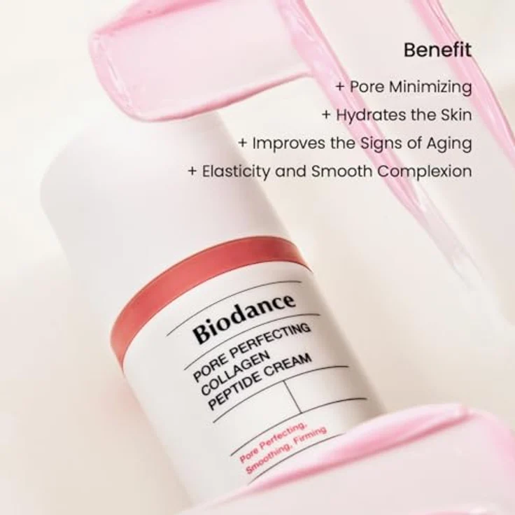 Biodance Pore Perfecting Collagen Peptide Cream 50ml – porenverfeinernde Gesichtscreme mit Peptiden, Hyaluronsäure und Anti-Aging-Effekten – Bild 3