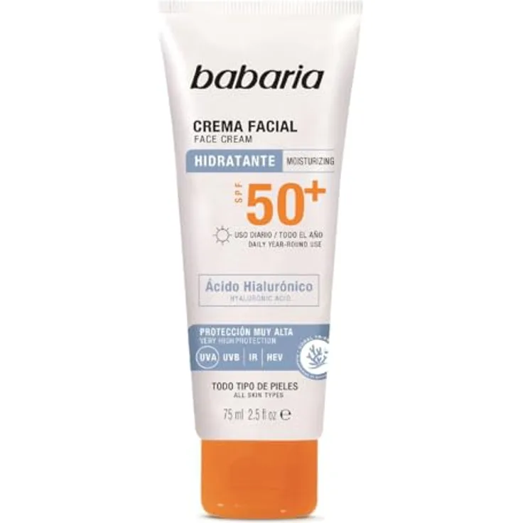 Babaria Crema Facial Spf50 75Ml, Sonnencreme mit hohem Lichtschutzfaktor