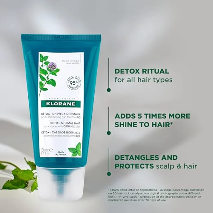 Klorane Anti-Pollution Protective Conditioner Aquatic Mint 150 ml – Bild 3