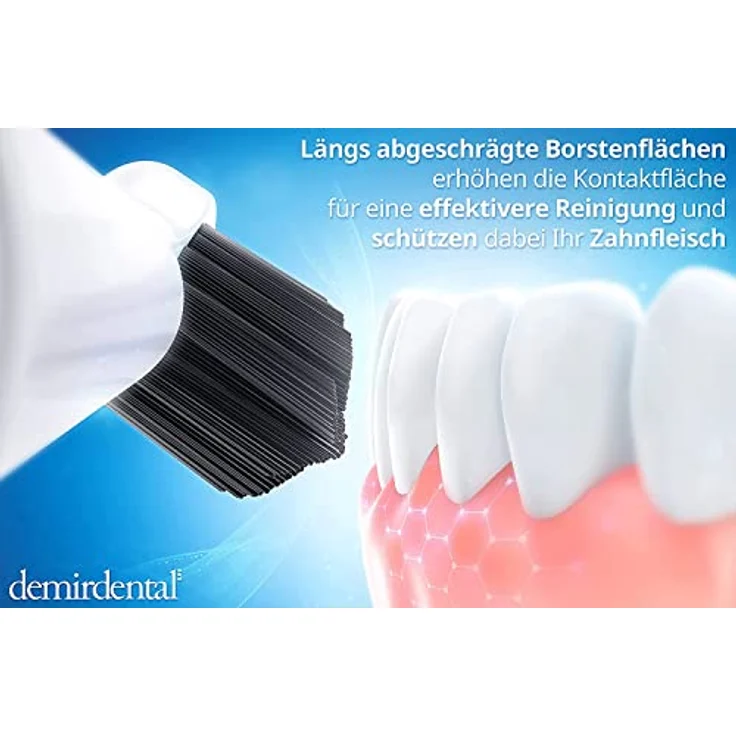 demirdental 8er Aktivkohle Aufsätze für Philips Sonicare, Medium Bürstenköpfe für natürliche Reinigung, weiß, entspricht HX9058m – Bild 3