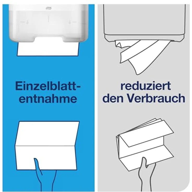 Tork extra weiche Zickzack Handtücher 2-lagig Tissue plus, hochweiß, mit Dekorprägung 230 x 230 mm 15 x 200 Tücher – Bild 5