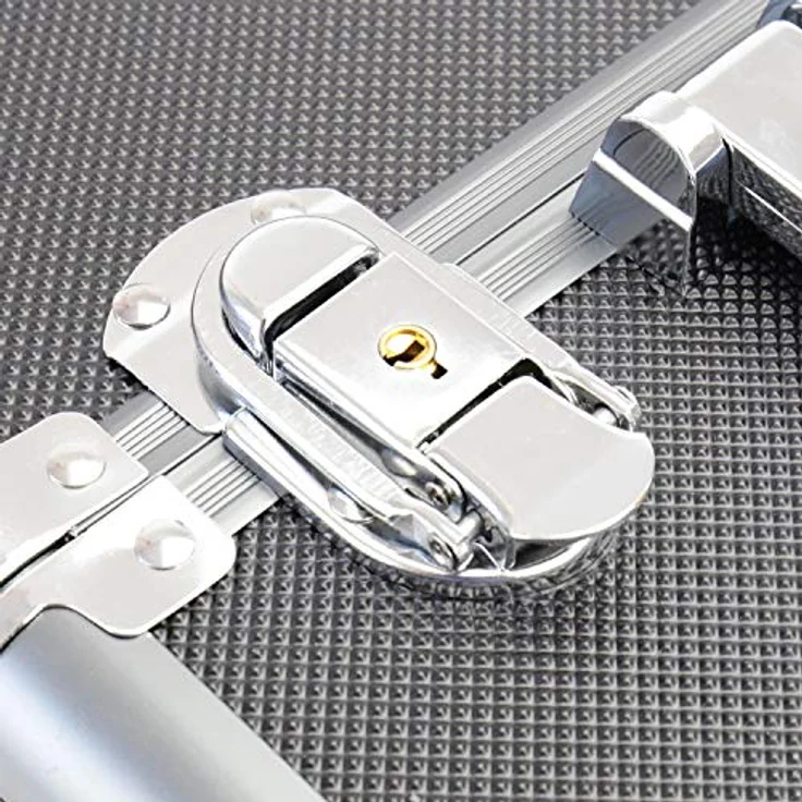 HMF 14901-02 Alu Kosmetikkoffer mit individuellen Trennwänden, Schminkkoffer leer | 33 x 22,5 x 24 cm | Schwarz – Bild 4