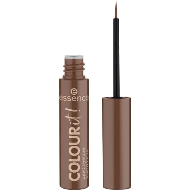 essence COLOUR it! Flüssige Eyeliner, Farbton 05 Chocolate Brown, 3 ml, vegan, matte Farbe, präzise Linie