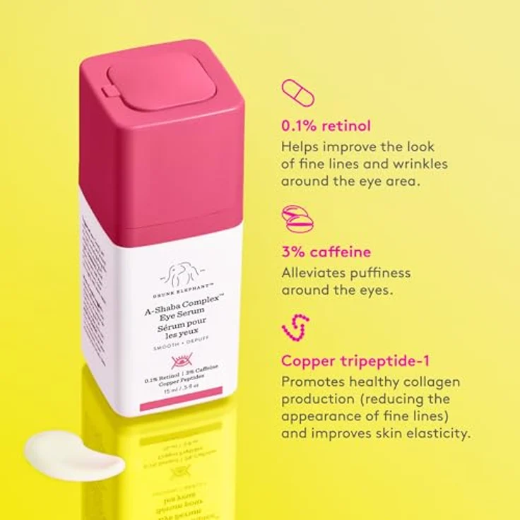 Drunk Elephant A-Shaba Complex Eye Serum, hochwirksame Augenpflege mit 15 ml für Tag + Nacht, revitalisiert und hydratisiert – Bild 5