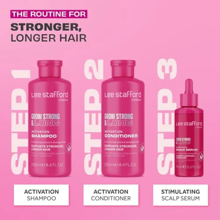 Lee Stafford Grow Strong & Long Stimulating Scalp Serum, stärkendes Serum zur Unterstützung des Haarwachstums, 75 ml – Bild 4