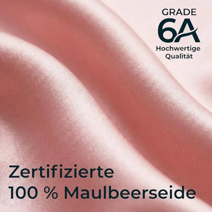 GOLDEN STAR BEAUTY Seidenhaube zum Schlafen, 100% Maulbeerseide, atmungsaktive Haarhaube mit verstellbaren Stretch-Stoffbändern, rosa – Bild 2