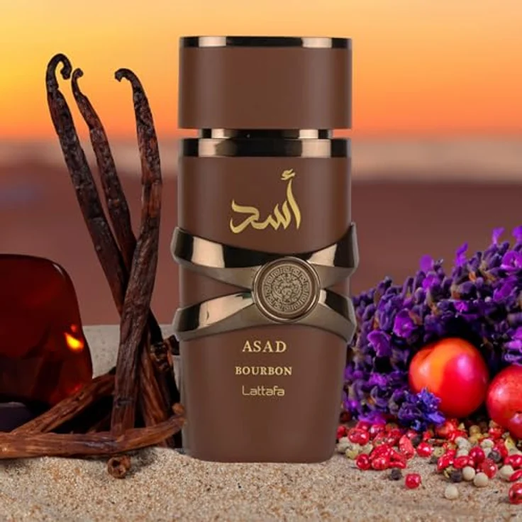 Lattafa Asad Bourbon 100 ml EDP Damenduft, Mirabelle, Lavendel, Vanille, Vetiver, Bernstein – Bild 3