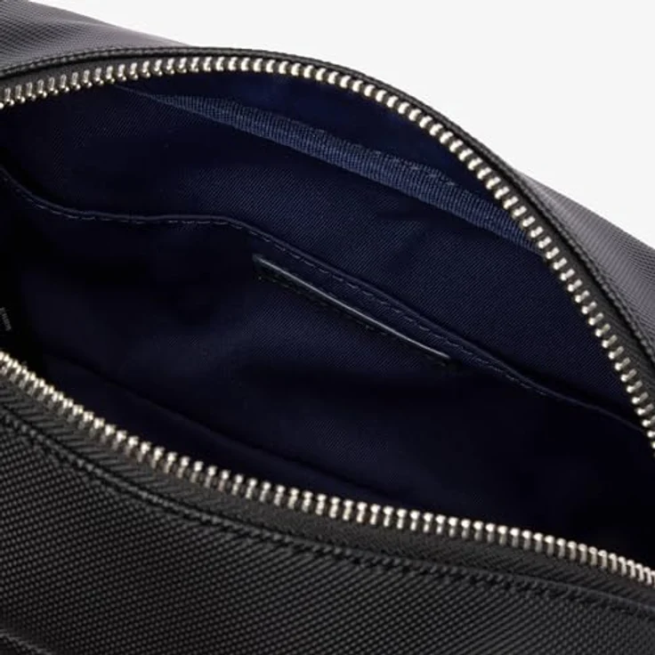 Lacoste Kulturbeutel Classic Toilet Kit, Herren Kulturtasche aus recyceltem Canvas mit Piqué-Effekt, blau – Bild 3