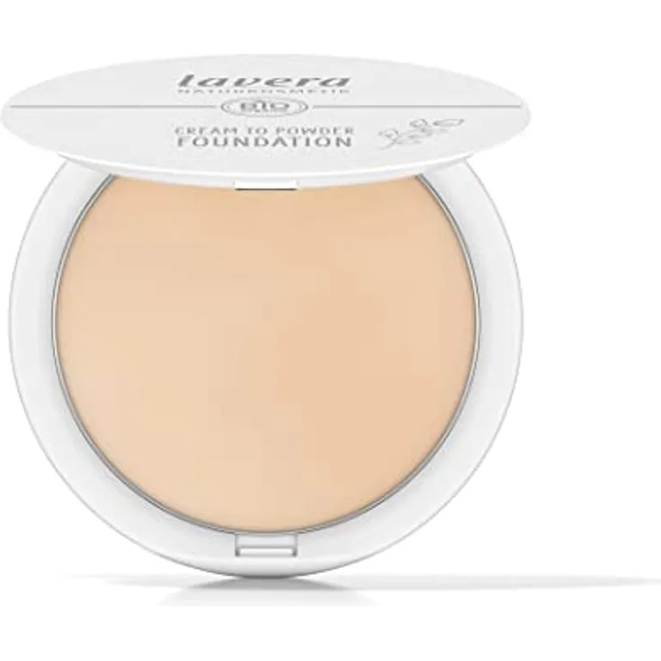 lavera Cream to Powder Foundation -Light 01- nude - Organic Almond Oil & Vitamin E - Vegan - Moisturizing - Intensive Coverage (1 x 10,5 g)