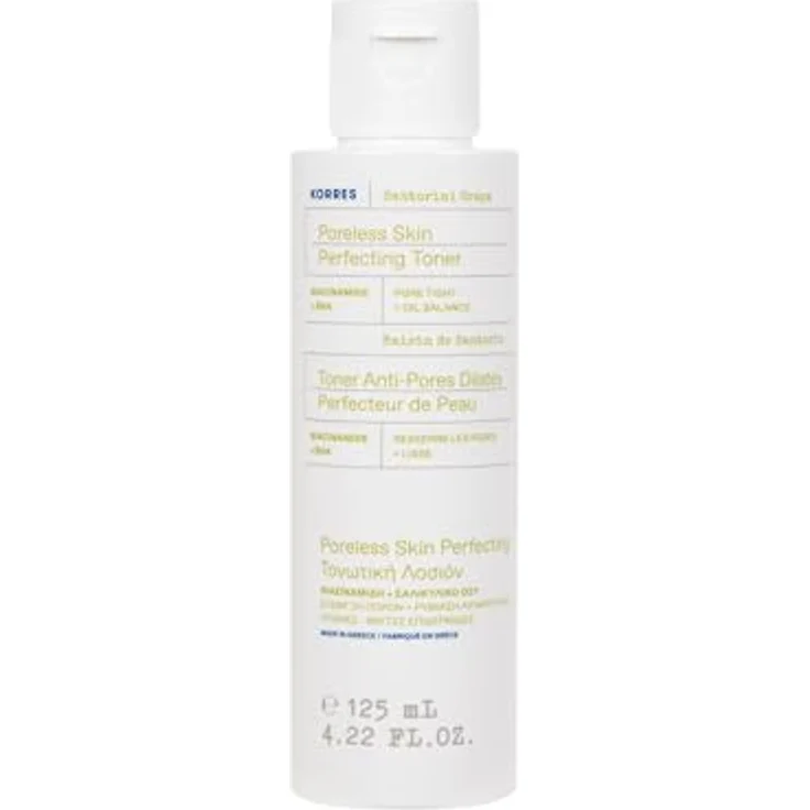 KORRES SANTORINI GRAPE Porenverfeinernder Toner mit 2 % Salicylsäure, Niacinamid & Traubenextrakt, gegen Öl & Unreinheiten, für glatte, strahlende Haut, 125 ml – Bild 1