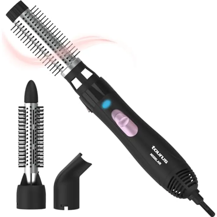 Taurus Haarformer Model Air, Föhn mit 1200 W, 3 Temperatureinstellungen und 3 Aufsätzen, inklusive Aufbewahrungstasche